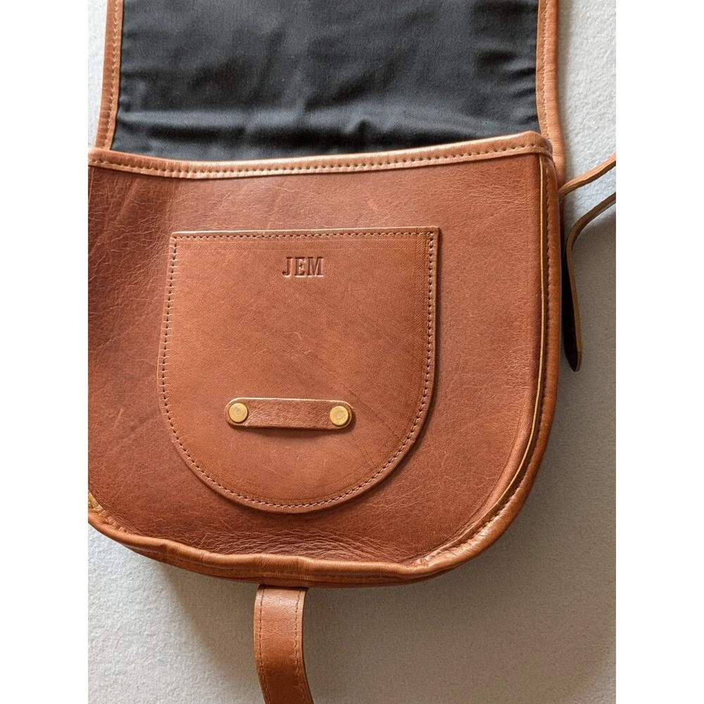 J.W. Hulme Co. Medium Belmont Leather Crossbody Saddle Bag | Made in USA